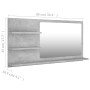 Espejo de baño madera contrachapada gris hormigón 90x10,5x45 cm de vidaXL, Tocadores de baño - Ref: Foro24-805019, Precio: 42...