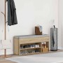 Banco zapatero madera de ingeniería roble sonoma 102x30,5x45 cm de , Zapateros y organizadores de calzado - Ref: Foro24-85913...