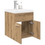 Mueble para lavabo con lavabo integrado y grifo roble artesanal de , Muebles de baño - Ref: Foro24-3328906, Precio: 171,82 €,...