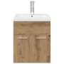 Mueble para lavabo con lavabo integrado y grifo roble artesanal de , Muebles de baño - Ref: Foro24-3328906, Precio: 171,82 €,...