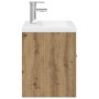 Mueble para lavabo con lavabo integrado y grifo roble artesanal de , Muebles de baño - Ref: Foro24-3328906, Precio: 171,82 €,...