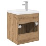 Mueble para lavabo con lavabo integrado y grifo roble artesanal de , Muebles de baño - Ref: Foro24-3328906, Precio: 171,82 €,...
