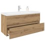 Mueble para lavabo con lavabo integrado y grifo roble artesanal de , Tocadores de baño - Ref: Foro24-3328938, Precio: 357,98 ...