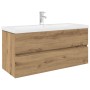 Mueble para lavabo con lavabo integrado y grifo roble artesanal de , Tocadores de baño - Ref: Foro24-3328938, Precio: 357,98 ...