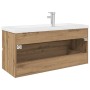 Mueble para lavabo con lavabo integrado y grifo roble artesanal de , Tocadores de baño - Ref: Foro24-3328938, Precio: 357,98 ...