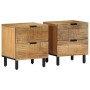 Mesitas de noche 2 uds madera maciza de mango marrón 40x33x46cm de , Mesitas de noche - Ref: Foro24-4017719, Precio: 154,26 €...