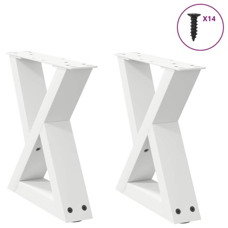 Patas para mesa de centro 2unidades acero blanco 30x(30-31,3)cm de , Patas para mesas - Ref: Foro24-4012677, Precio: 59,35 €,...