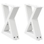 Patas para mesa de centro 2unidades acero blanco 30x(30-31,3)cm de , Patas para mesas - Ref: Foro24-4012677, Precio: 59,35 €,...