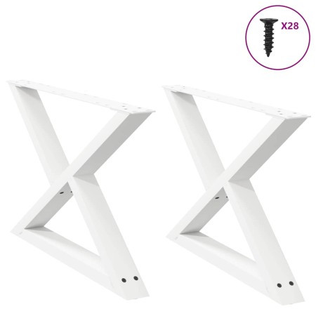 Patas para mesa de centro 2 uds acero blanco 70x(42-43,3) cm de , Patas para mesas - Ref: Foro24-4012713, Precio: 86,24 €, De...