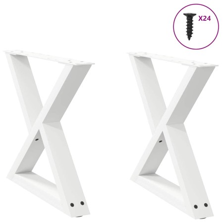 Patas para mesa de centro 2 uds acero blanco 50x(42-43,3) cm de , Patas para mesas - Ref: Foro24-4012705, Precio: 74,54 €, De...