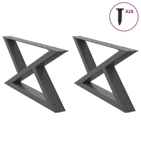 Patas de mesa centro 2 unidades acero antracita 70x(30-31,3) cm de , Patas para mesas - Ref: Foro24-4012694, Precio: 78,64 €,...