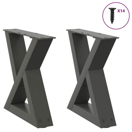 Patas de mesa centro 2 unidades acero antracita 40x(30-31,3) cm de , Patas para mesas - Ref: Foro24-4012682, Precio: 65,95 €,...