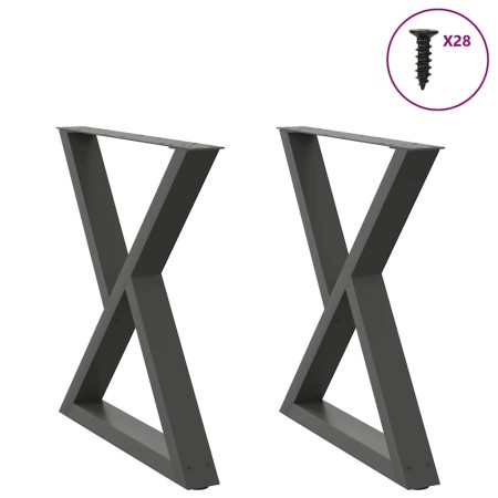 Patas para mesa de comedor 2uds antracita acero 70x(72-73,3) cm de , Patas para mesas - Ref: Foro24-4012726, Precio: 132,20 €...