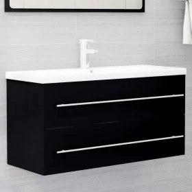 Armario para lavabo madera contrachapada negro 100x38,5x48 cm de vidaXL, Muebles de baño - Ref: Foro24-804720, Precio: 80,80 ...