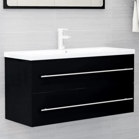 Armario para lavabo madera contrachapada negro 100x38,5x48 cm de vidaXL, Muebles de baño - Ref: Foro24-804720, Precio: 80,80 ...
