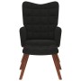 Sillón de relax con reposapiés terciopelo negro de , Sillones - Ref: Foro24-4016827, Precio: 104,91 €, Descuento: %