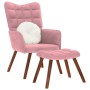 Sillón de relax con reposapiés terciopelo rosa de , Sillones - Ref: Foro24-4016825, Precio: 156,31 €, Descuento: %