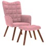 Sillón de relax con reposapiés terciopelo rosa de , Sillones - Ref: Foro24-4016825, Precio: 156,31 €, Descuento: %
