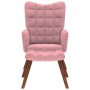 Sillón de relax con reposapiés terciopelo rosa de , Sillones - Ref: Foro24-4016825, Precio: 156,31 €, Descuento: %