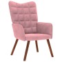 Sillón de relax con reposapiés terciopelo rosa de , Sillones - Ref: Foro24-4016825, Precio: 156,31 €, Descuento: %