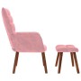 Sillón de relax con reposapiés terciopelo rosa de , Sillones - Ref: Foro24-4016825, Precio: 156,31 €, Descuento: %