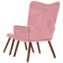 Sillón de relax con reposapiés terciopelo rosa de , Sillones - Ref: Foro24-4016825, Precio: 156,31 €, Descuento: %