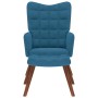 Sillón de relax con reposapiés terciopelo azul de , Sillones - Ref: Foro24-4016831, Precio: 123,87 €, Descuento: %