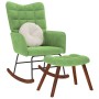 Mecedora con taburete de terciopelo verde claro de , Mecedoras - Ref: Foro24-4016846, Precio: 140,30 €, Descuento: %