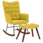 Mecedora con taburete de terciopelo amarillo de , Mecedoras - Ref: Foro24-4016850, Precio: 115,40 €, Descuento: %
