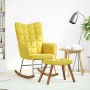 Mecedora con taburete de terciopelo amarillo de , Mecedoras - Ref: Foro24-4016850, Precio: 115,40 €, Descuento: %