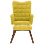 Mecedora con taburete de terciopelo amarillo de , Mecedoras - Ref: Foro24-4016850, Precio: 115,40 €, Descuento: %