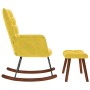 Mecedora con taburete de terciopelo amarillo de , Mecedoras - Ref: Foro24-4016850, Precio: 115,40 €, Descuento: %