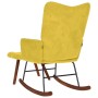 Mecedora con taburete de terciopelo amarillo de , Mecedoras - Ref: Foro24-4016850, Precio: 115,40 €, Descuento: %