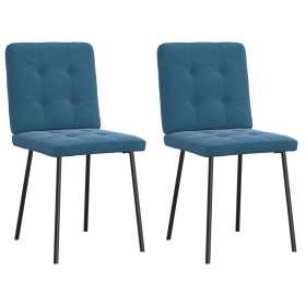 Sillas de comedor 2 unidades terciopelo azul de , Sillas de comedor - Ref: Foro24-4101067, Precio: 82,29 €, Descuento: %