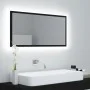Espejo de baño LED acrílico negro brillo 90x8,5x37 cm de vidaXL, Tocadores de baño - Ref: Foro24-804933, Precio: 47,95 €, Des...