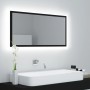 Espejo de baño LED acrílico negro brillo 90x8,5x37 cm de vidaXL, Tocadores de baño - Ref: Foro24-804933, Precio: 48,59 €, Des...