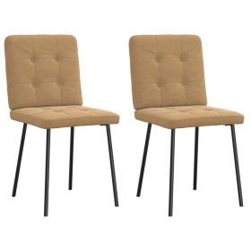 Sillas de comedor 2 unidades terciopelo marrón de , Sillas de comedor - Ref: Foro24-4101065, Precio: 83,01 €, Descuento: %