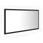 Espejo de baño LED acrílico negro brillo 90x8,5x37 cm de vidaXL, Tocadores de baño - Ref: Foro24-804933, Precio: 47,95 €, Des...