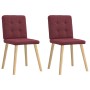 Sillas de comedor 2 unidades tela rojo tinto de , Sillas de comedor - Ref: Foro24-4101071, Precio: 101,12 €, Descuento: %