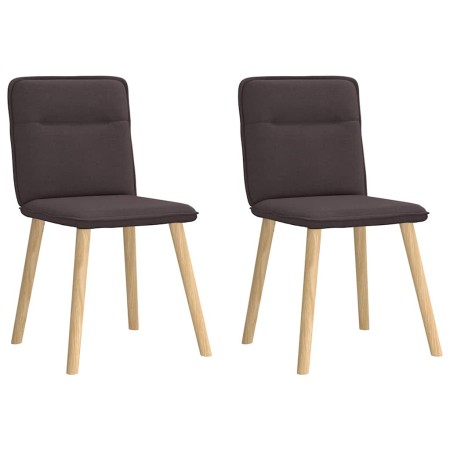 Sillas de comedor 2 unidades tela marrón oscuro de , Sillas de comedor - Ref: Foro24-4101224, Precio: 104,31 €, Descuento: %