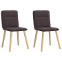 Sillas de comedor 2 unidades tela marrón oscuro de , Sillas de comedor - Ref: Foro24-4101224, Precio: 104,31 €, Descuento: %