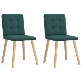 Sillas de comedor 2 unidades tela verde oscuro de , Sillas de comedor - Ref: Foro24-4101073, Precio: 100,58 €, Descuento: %