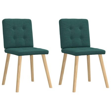 Sillas de comedor 2 unidades tela verde oscuro de , Sillas de comedor - Ref: Foro24-4101073, Precio: 100,58 €, Descuento: %