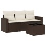 Set de sofás de jardín 4 pzas y cojines ratán sintético marrón de , Sofás modulares de exterior - Ref: Foro24-3251010, Precio...