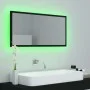 Espejo de baño LED acrílico negro brillo 90x8,5x37 cm de vidaXL, Tocadores de baño - Ref: Foro24-804933, Precio: 47,95 €, Des...