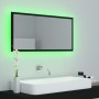 Espejo de baño LED acrílico negro brillo 90x8,5x37 cm de vidaXL, Tocadores de baño - Ref: Foro24-804933, Precio: 48,59 €, Des...