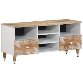 Mueble de TV madera maciza de mango 100x33,5x46 cm de , Almacenamiento para CD y DVD - Ref: Foro24-4018682, Precio: 84,05 €, ...