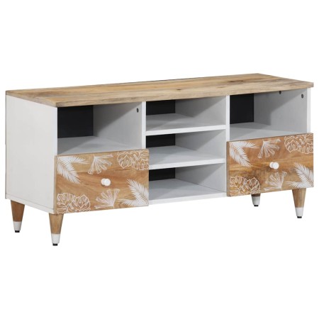 Mueble de TV madera maciza de mango 100x33,5x46 cm de , Almacenamiento para CD y DVD - Ref: Foro24-4018682, Precio: 84,05 €, ...