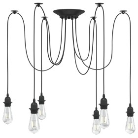 Lámpara colgante con 6 portalámparas E27 metal negro de , Lámparas - Ref: Foro24-4103455, Precio: 38,99 €, Descuento: %