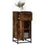 Aparador madera ingeniería y metal roble ahumado 35,5x35x76 cm de , Aparadores - Ref: Foro24-848961, Precio: 69,30 €, Descuen...
